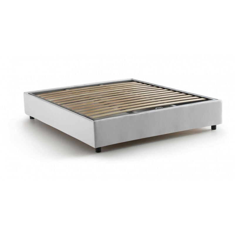 foto del prodotto talamo italia - letto matrimoniale elisa, letto contenitore con rivestimento in tessuto, 100 made in italy, apertura frontale, adatto per materasso