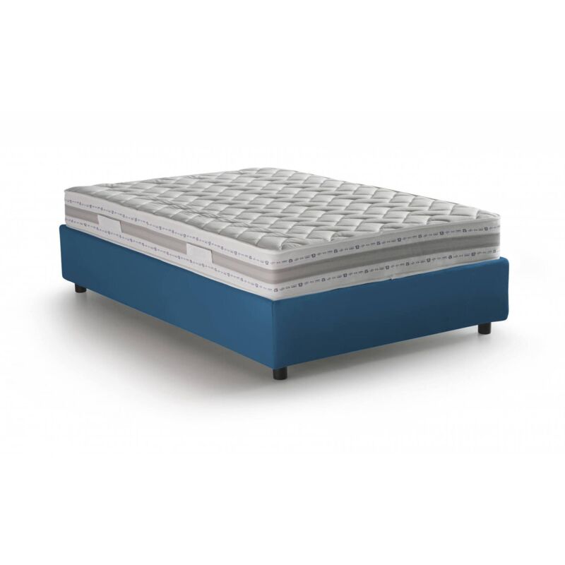 foto del prodotto talamo italia letto matrimoniale grace, letto contenitore con rivestimento in tessuto, 100 made in italy, apertura frontale, con materasso cm