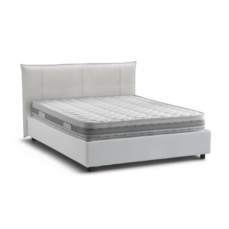 foto del prodotto talamo italia letto matrimoniale ilenia, letto contenitore con rivestimento in tessuto, 100 made in italy, apertura frontale, con materasso cm