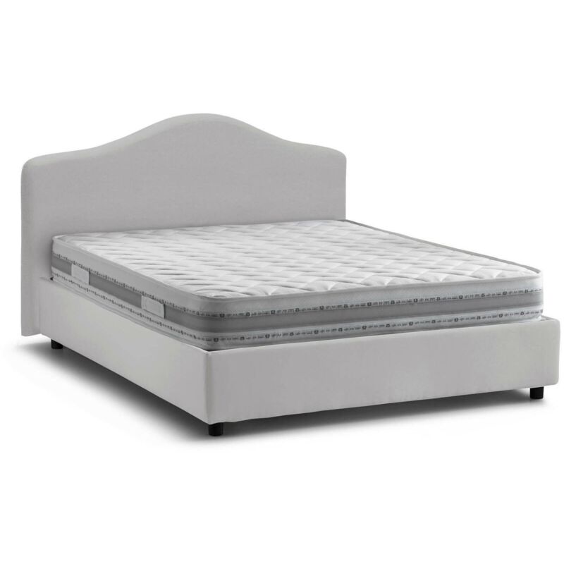 foto del prodotto talamo italia - letto matrimoniale mirta, letto contenitore con rivestimento in tessuto, 100 made in italy, apertura frontale, con materasso cm