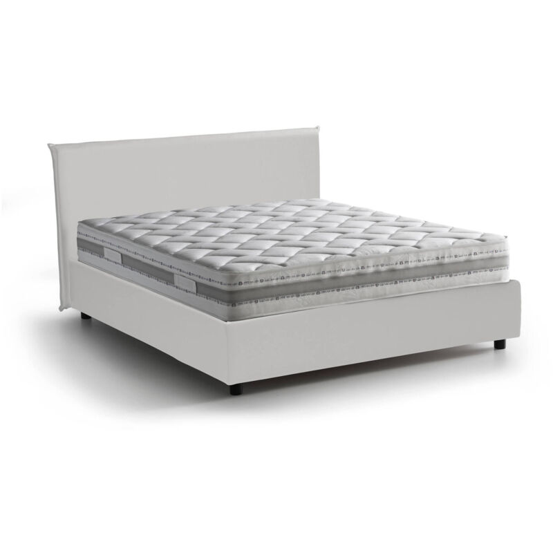 foto del prodotto talamo italia letto matrimoniale nessuna, letto contenitore con rivestimento in ecopelle, 100 made in italy, apertura frontale, con materasso cm