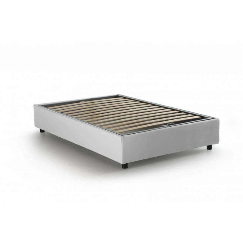 foto del prodotto talamo italia letto piazza e mezza asid, letto contenitore con rivestimento in tessuto, 100 made in italy, apertura frontale, adatto per materasso