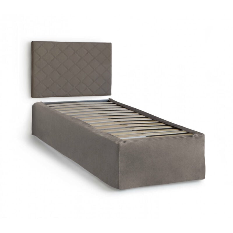 foto del prodotto talamo italia letto singolo accu, set testata in ecopelle con rete ortopedica e mantovana, 100 made in italy, adatta a letto singolo, per