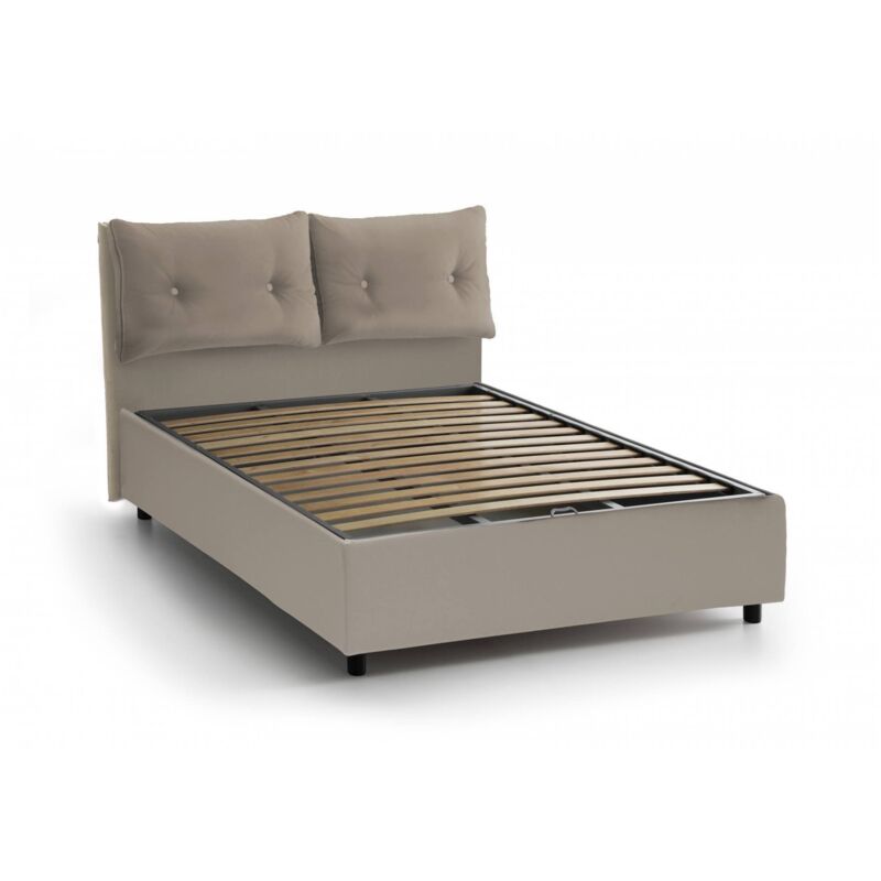 foto del prodotto talamo italia letto singolo milena, letto contenitore con rivestimento in ecopelle, 100 made in italy, apertura frontale, adatto per materasso cm