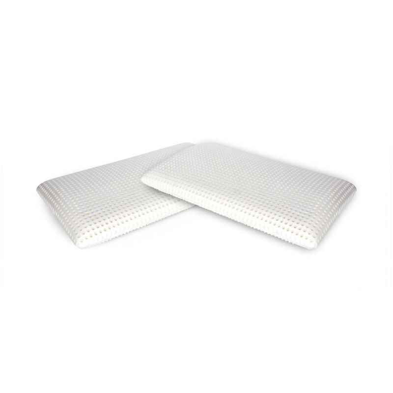 foto del prodotto talamo italia set di 2 cuscini per letto, 100 made in italy, guanciale ergonomico a saponetta in memory foam forato, anallergico e traspirante,