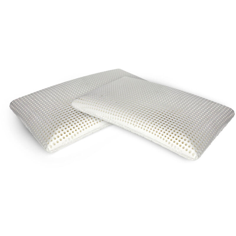 foto del prodotto talamo italia set di 2 cuscini per letto, 100 made in italy, guanciale ergonomico a saponetta in memory foam forato, anallergico e traspirante,
