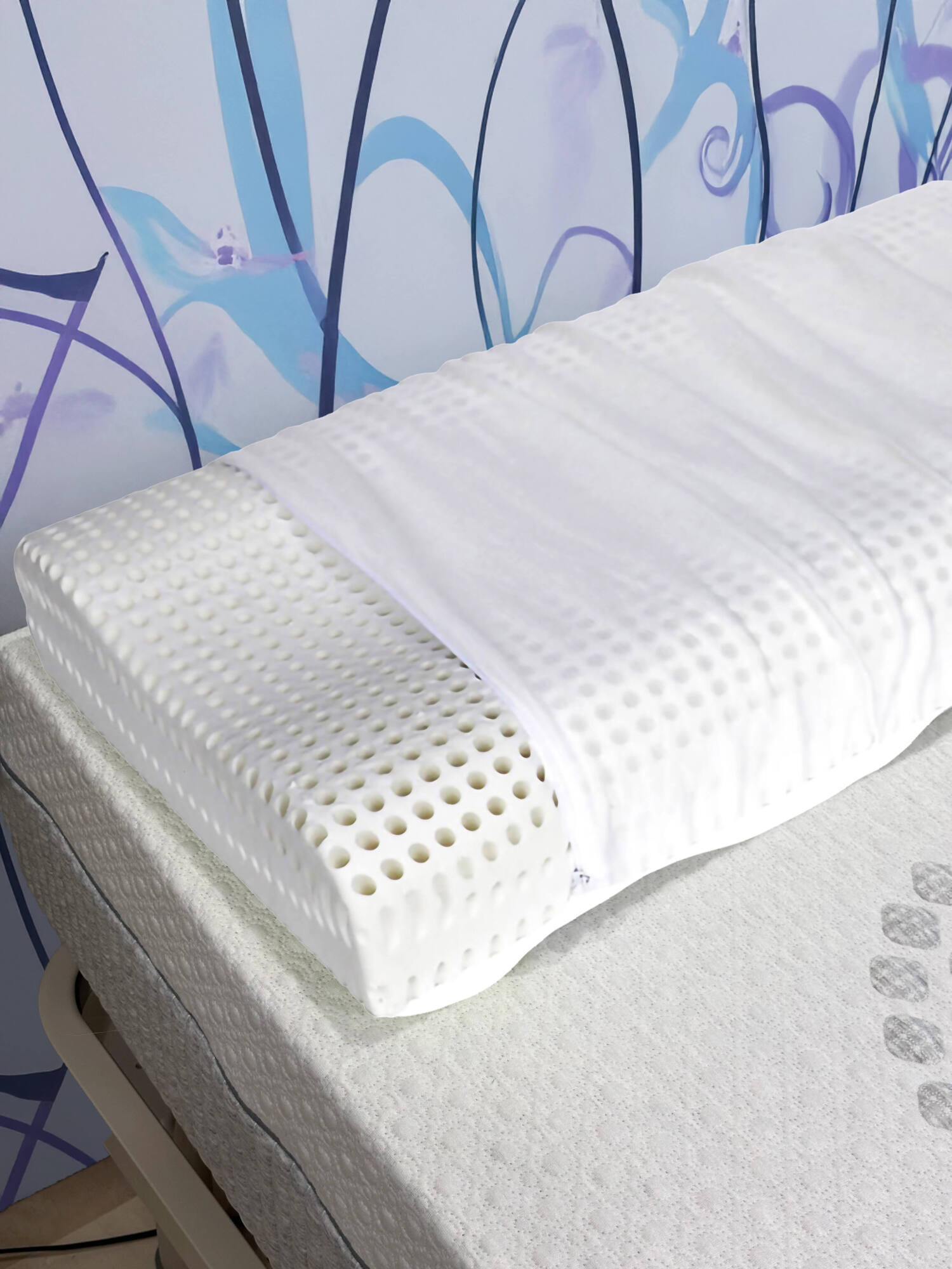 foto del prodotto talamo italia set di 2 cuscini per origano, 100 made in italy, guanciale sfoderabile ortocervicale in memory foam forato, anallergico e traspirante,70x41xh11,5 cm