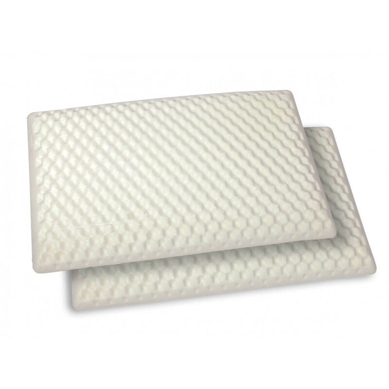 foto del prodotto talamo italia set di 2 guanciali ruta, cuscino per letto, poggiatesta imbottito, cuscinetto per camera da letto, made in italy, 73x43 h14 cm, bianco
