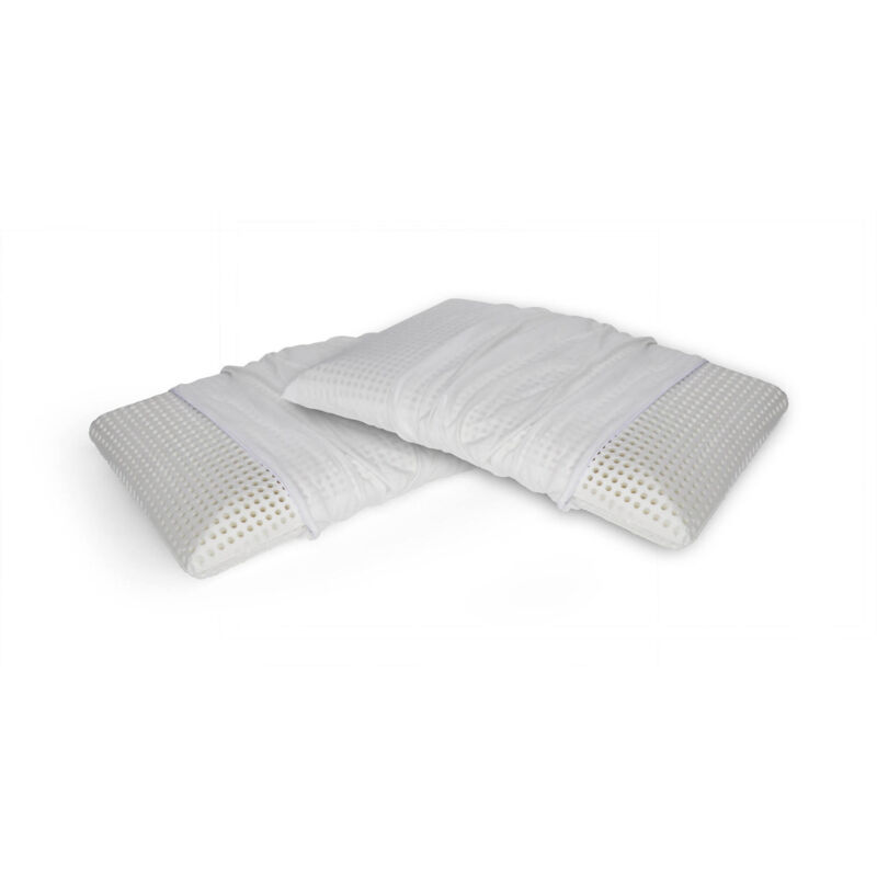foto del prodotto talamo italia set di 2 guanciali timo, cuscino per letto, poggiatesta imbottito, cuscinetto per camera da letto, made in italy, 70x40 h12 cm, bianco