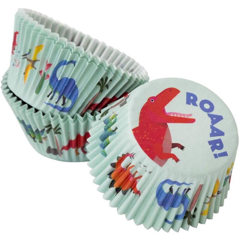 foto del prodotto talking tables dino cakecase dinosaur cake cases 30pk, plastica, dinocake