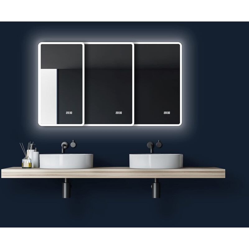 foto del prodotto talos sun specchio da bagno, bianco caldo, 45 x 70 cm