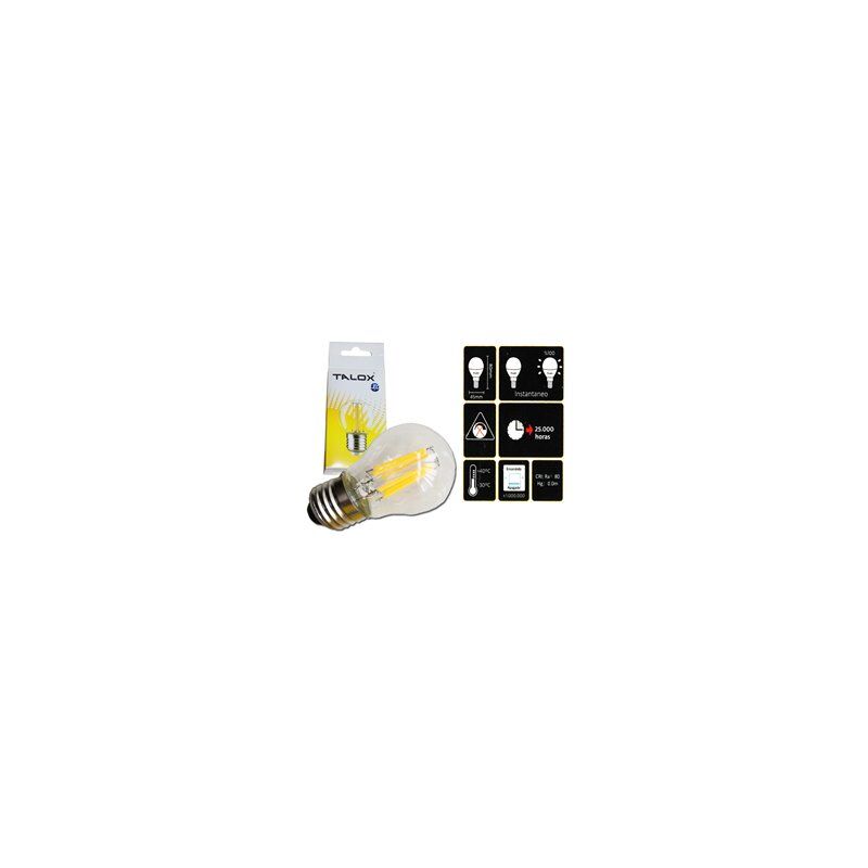 foto del prodotto talox lampadina led filamento sferico g45 e27 6w 3000k 400 lumen