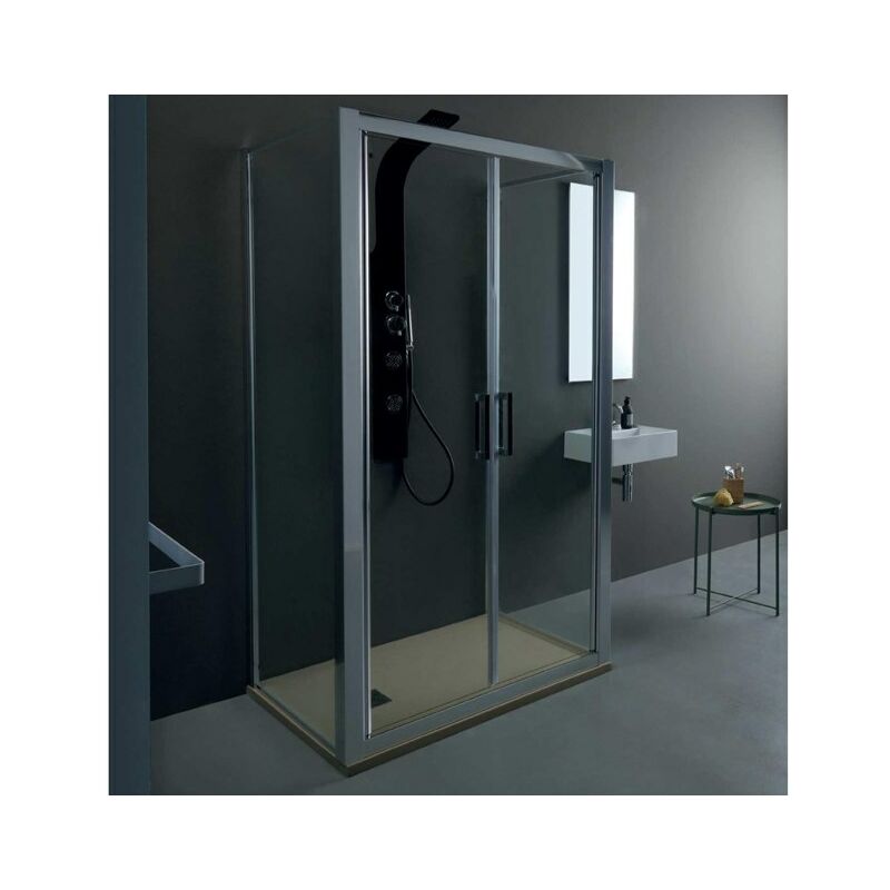 foto del prodotto tamanaco box doccia fpsl60 cristallo 6 mm satinato 100x80x100 con profilo