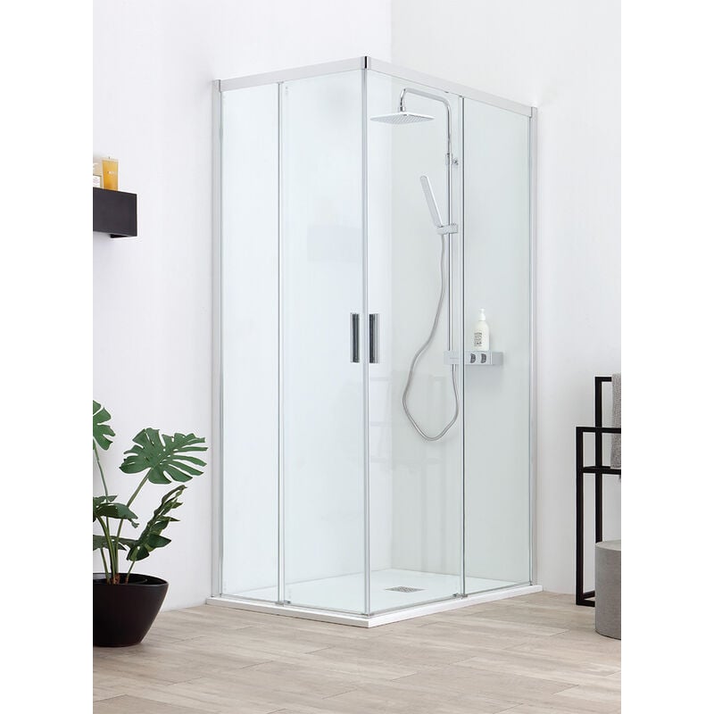 foto del prodotto tamanaco box doccia quick in cristallo 6 mm trasparente 120x140 con
