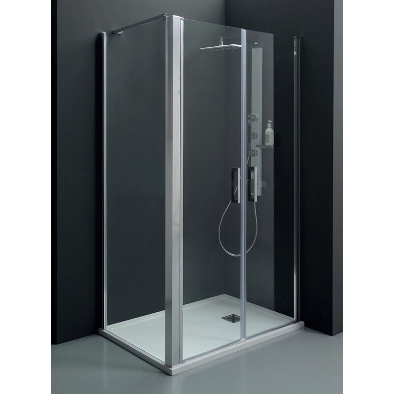 foto del prodotto tamanaco box doccia saloon in cristallo 6 mm trasparente 70x90 con profilo