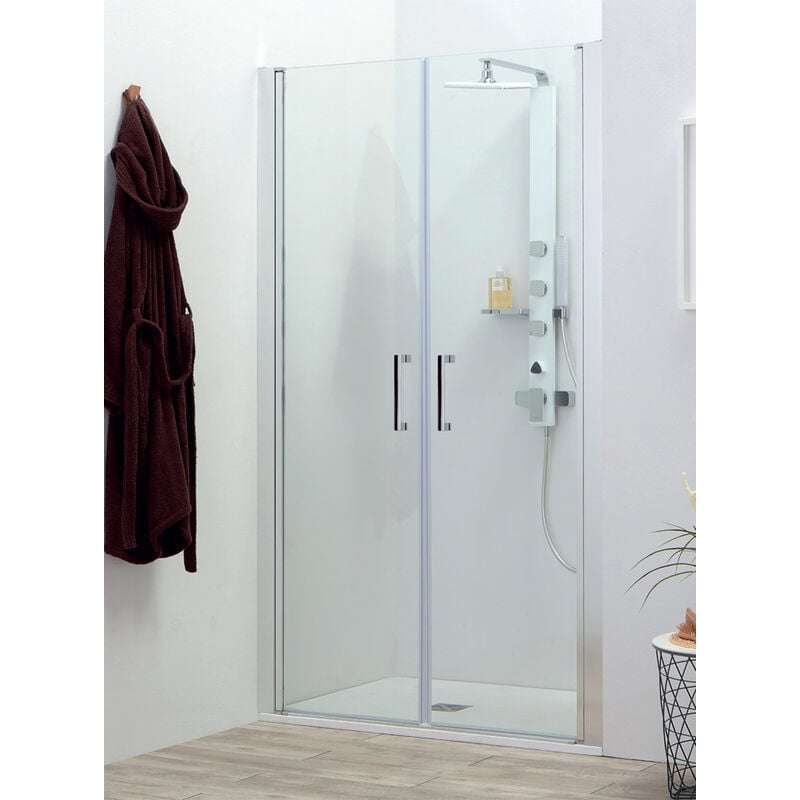 foto del prodotto tamanaco porta doccia saloon in cristallo 6 mm trasparente cm. 100 con