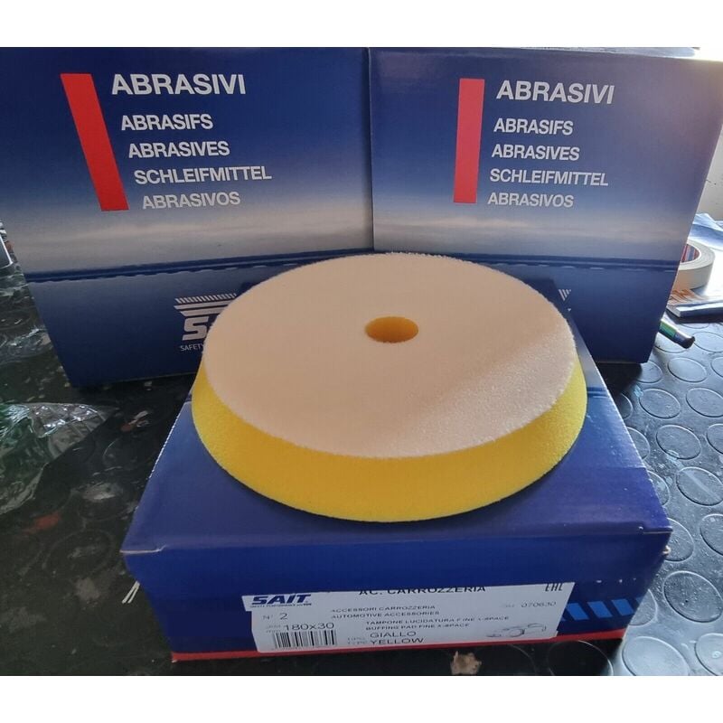 foto del prodotto tampone per lucidatrice x space carrozzeria auto giallo grana fine d180 mm sait