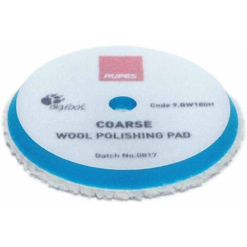 foto del prodotto tampone per lucidatura carrozzeria auto blu lana grezza coarse d150 170mm rupes