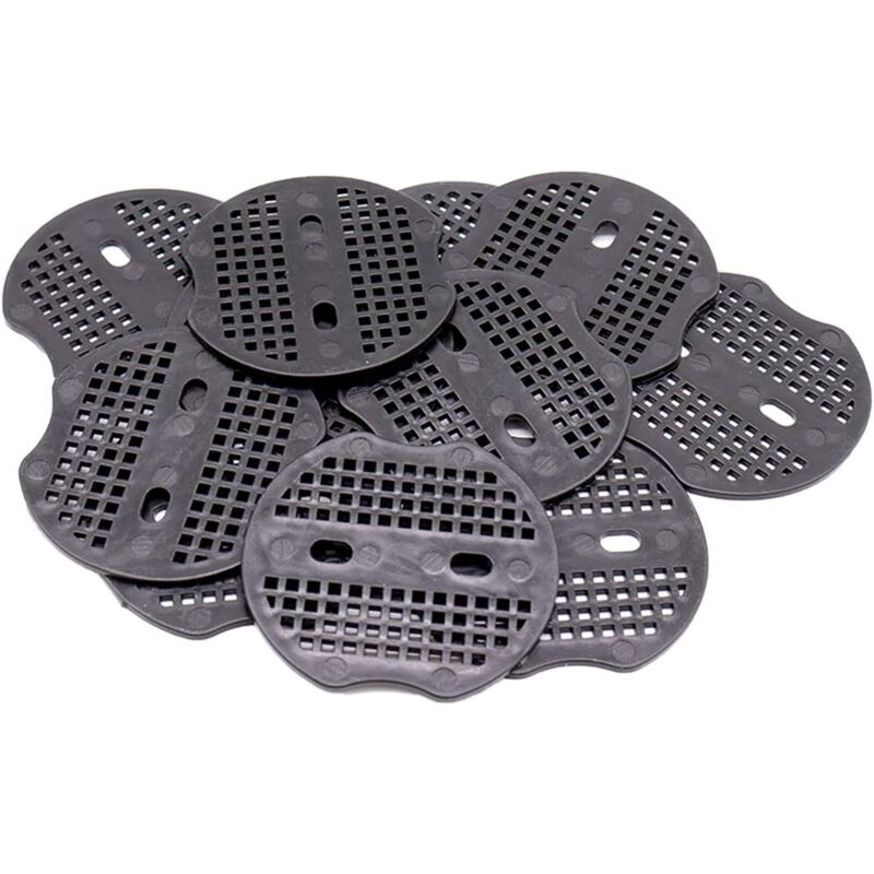 foto del prodotto tampone rondella 100 pezzi 6,8 x 6 cm. adatto per chiodi da giardino, chiodi da terra a forma di u, tessuti fissi per il controllo delle erbacce,