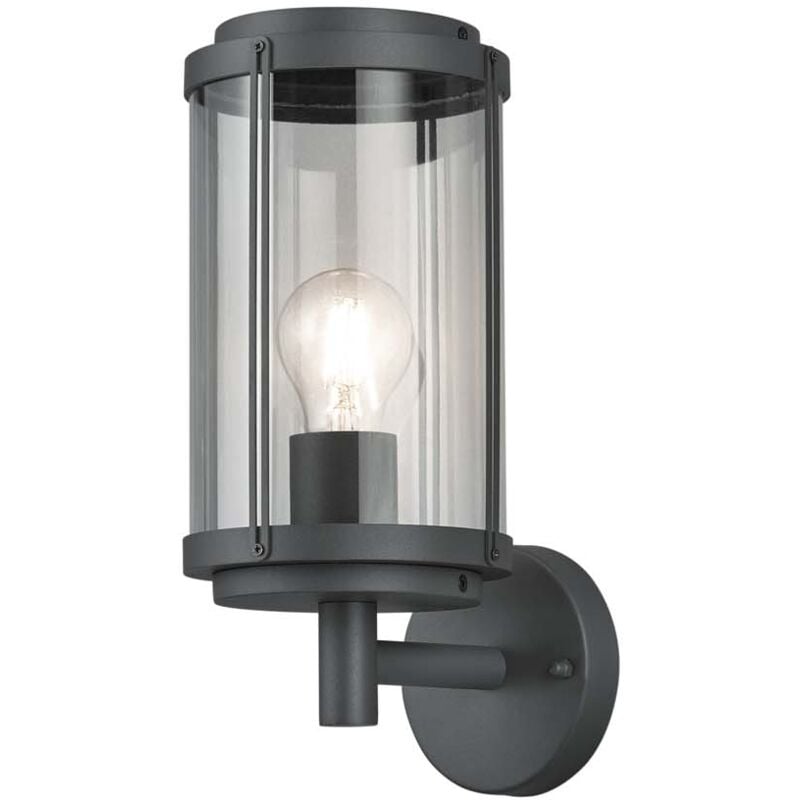 foto del prodotto tanaro applique da esterno fusione di alluminio antracite con diffusore vetro trasparente ip44 h.31cm