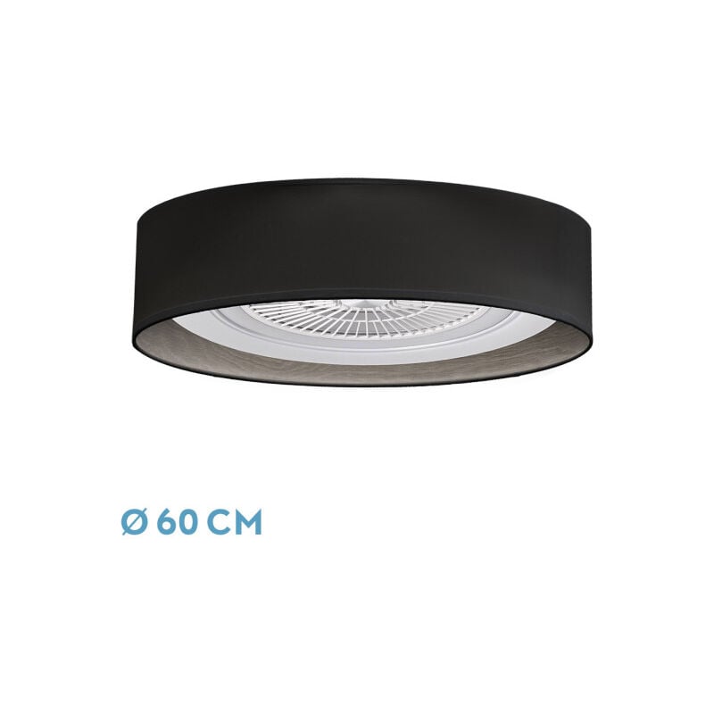 foto del prodotto tania fan 72w nero grigio legno 8000lm 5 lame 3col telecomando, memoria, reg.intensit , timer 25x60x60 cm fabrilamp