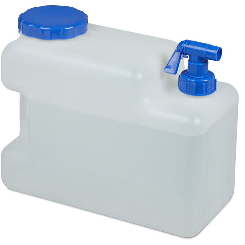 foto del prodotto tanica con rubinetto, coperchio a vite del contenitore, per acqua potabile, volume 12 l, senza bpa, bianco relaxdays