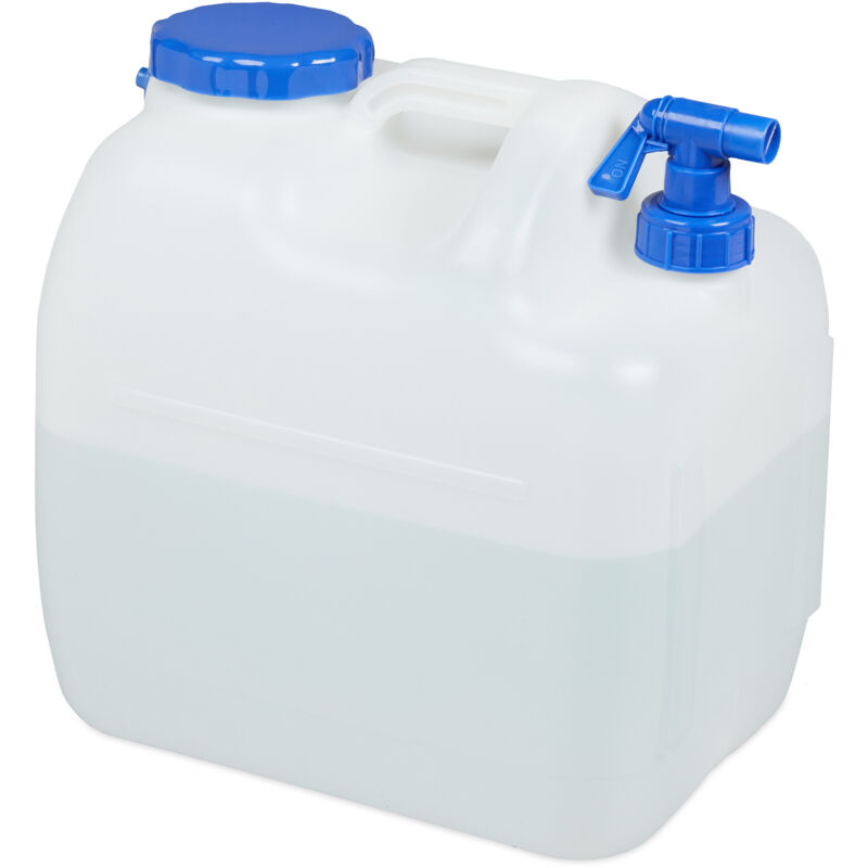 foto del prodotto tanica con rubinetto, coperchio a vite del contenitore, per acqua potabile, volume 23 l, senza bpa, bianco relaxdays
