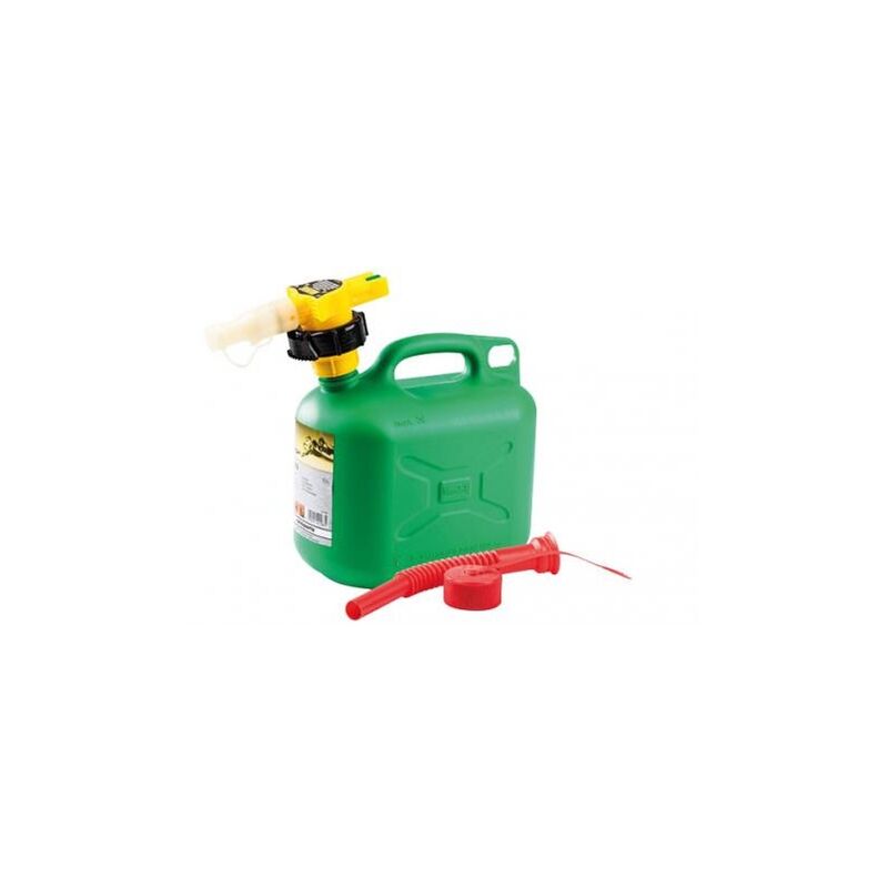foto del prodotto tanica da trasporto + beccuccio carburante capacita 5 lt in plastica colore verde