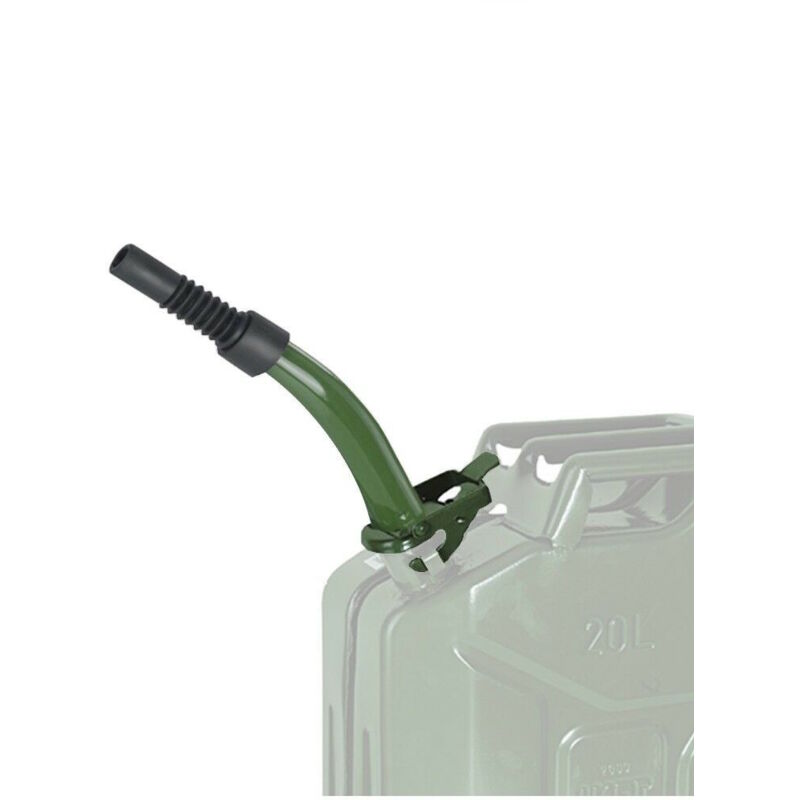 foto del prodotto tanica in metallo per trasporto carburante omologata antiscoppio accessorio boccaglio travaso