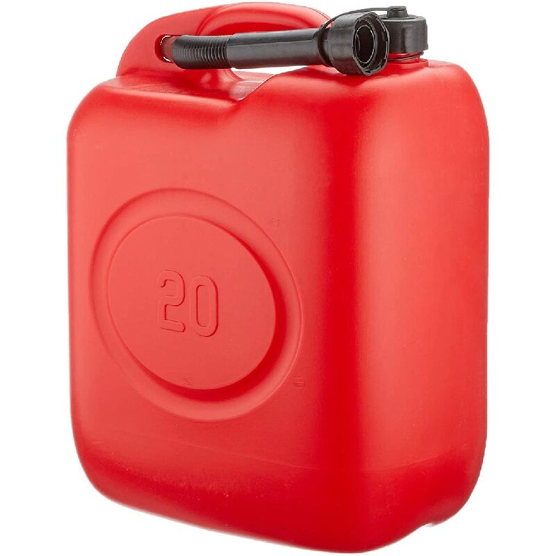 foto del prodotto tanica per carburanti rossa in politeliene con beccuccio flessibile 5 lt