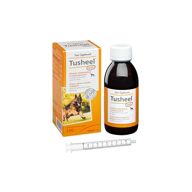 foto del prodotto tannello tusheel vet sciroppo per tosse canina e disagio alla gola nei cani, 150 ml