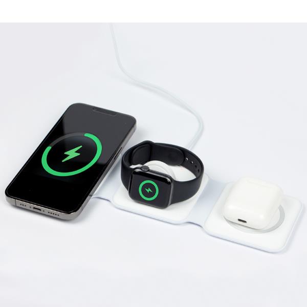 foto del prodotto tap 3in1 compatibile magsafe 15w bk