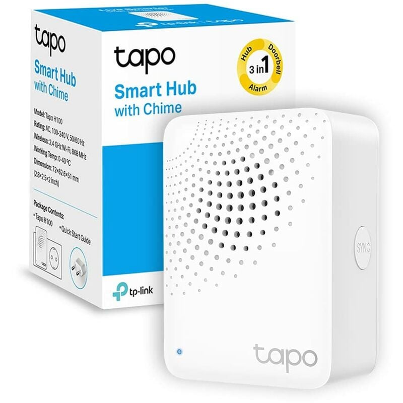 foto del prodotto tapo h100 centro di controllo smart hub con campanello bianco tp link