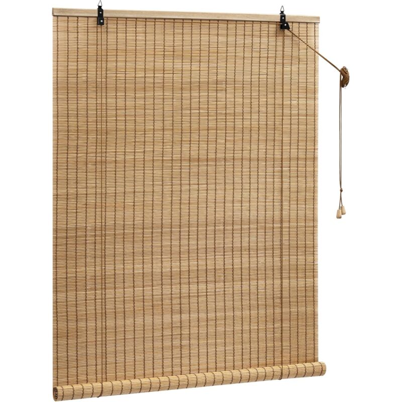 foto del prodotto tapparella in listelli di bamboo marrone 70x220 cm woltu
