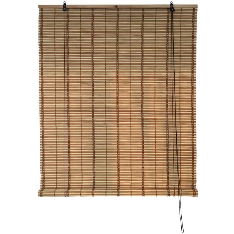 foto del prodotto tapparella midollino bamboo e legno con carrucola e cordino folk garden deluxe collection 120xh250 cm brown