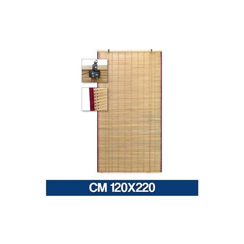 foto del prodotto tapparella tenda in bamboo cm. 120x220h con carrucole e protezioni laterali