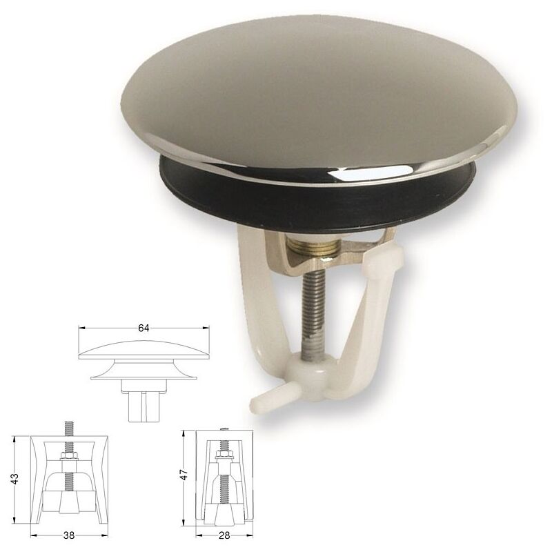 foto del prodotto tapparello universale per pilette saltarello da 1 e 1 1 4 in ottone cromato 411200ocuni