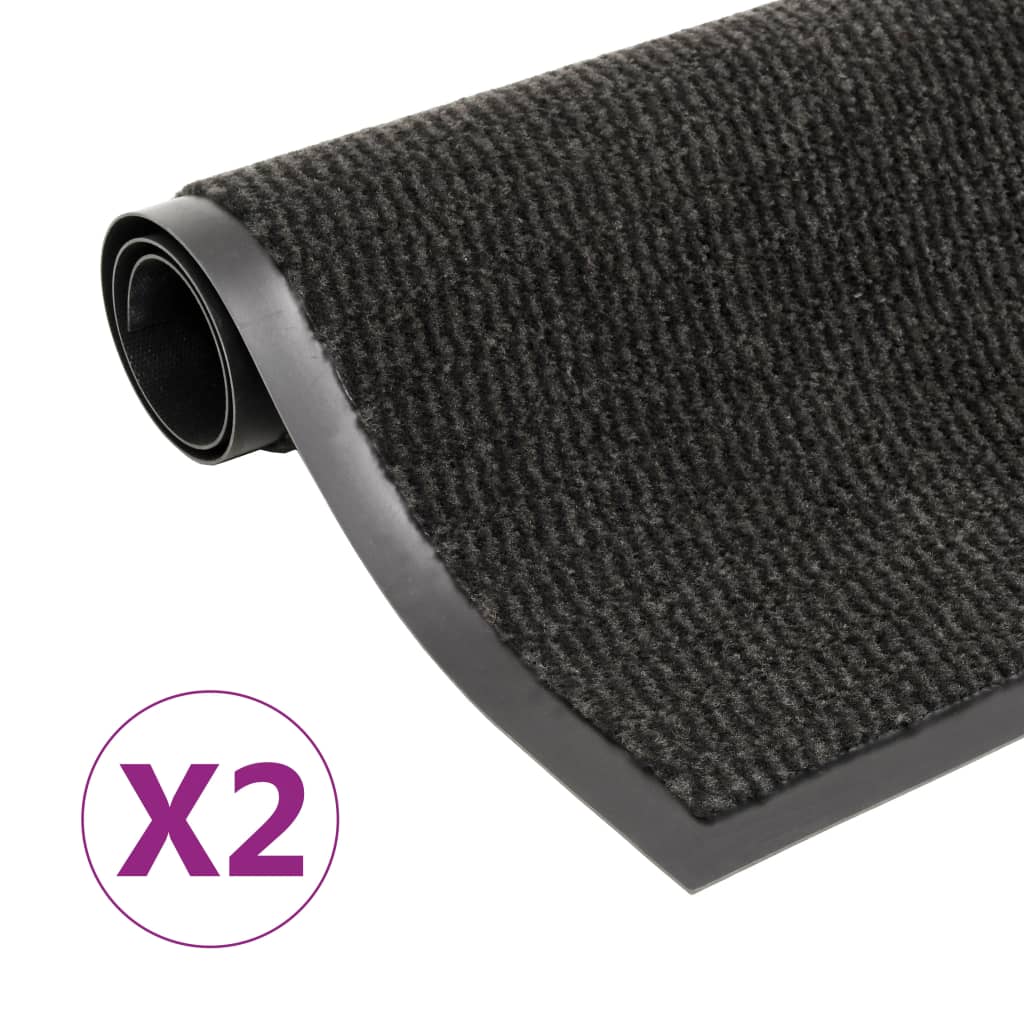 foto del prodotto tappeti antipolvere 2 pz rettangolari trapuntati 90x150 cm neri cod mxl 53537
