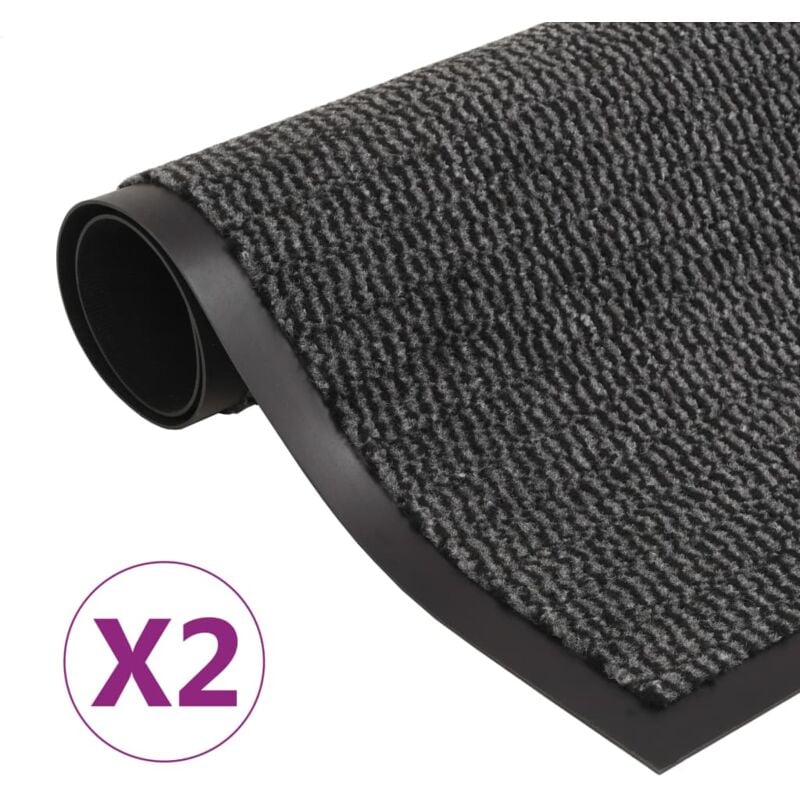 foto del prodotto tappeti antipolvere 2 pz trapuntati 120x180cm antracite vidaxl