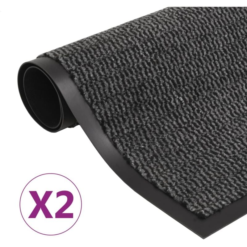 foto del prodotto tappeti antipolvere 2 pz trapuntati 80x120 cm antracite cod mxl 51236