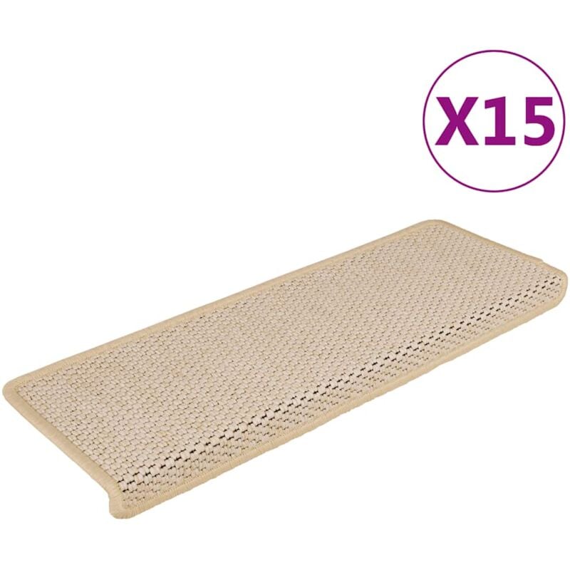 foto del prodotto tappeti autoadesivi scale aspetto sisal 15 pz 65x21x4 cm crema vidaxl