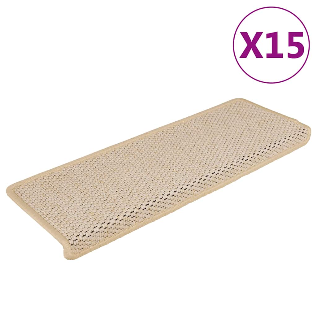 foto del prodotto tappeti autoadesivi scale aspetto sisal 15 pz 65x25 cm crema cod mxl 77948