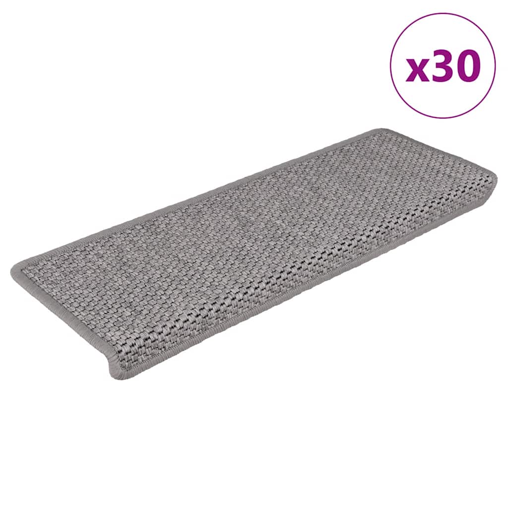foto del prodotto tappeti autoadesivi scale aspetto sisal 30 pz 65x21x4cm argento