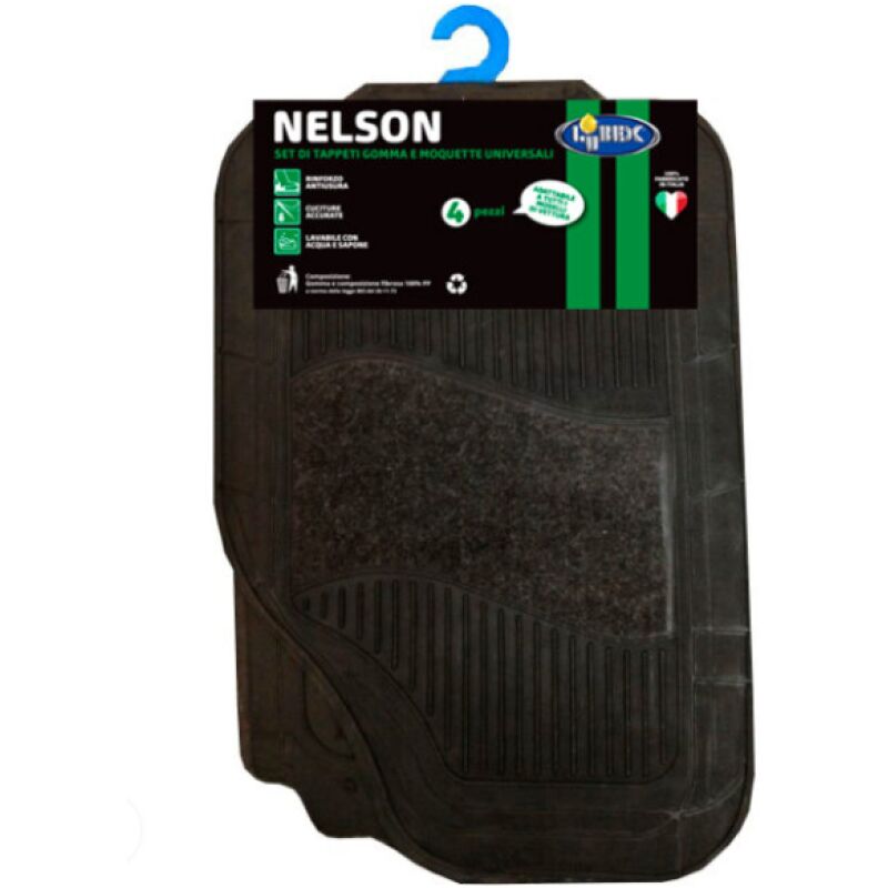 foto del prodotto tappeti universali per auto lubex nelson gomma e moquette nero 4pz 14786