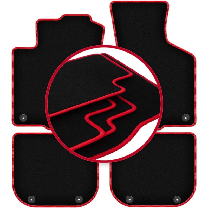 foto del prodotto tappetini auto carlux red per audi a3 8l hatchback 1996 2001 