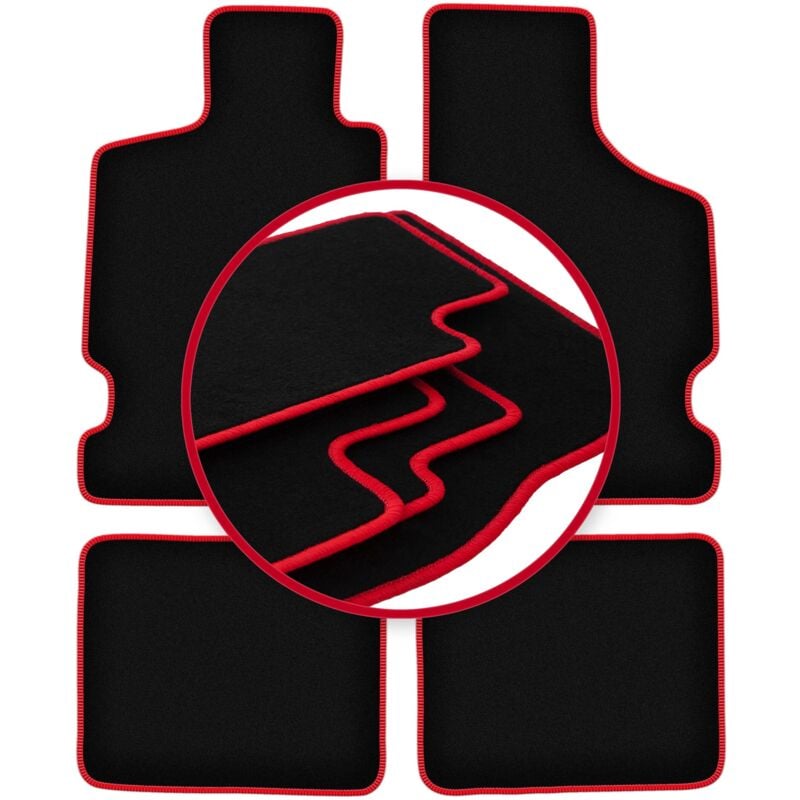 foto del prodotto tappetini auto carlux red per citroen saxo hatchback 1996 2003 