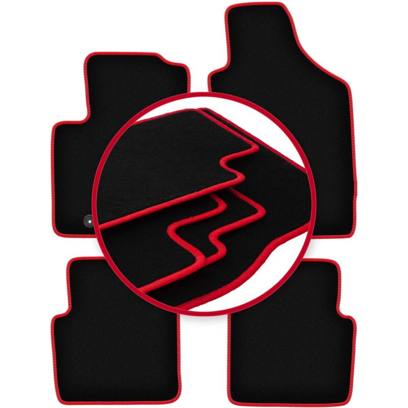 foto del prodotto tappetini auto carlux red per fiat 500 cabrio, hatchback 2007 2013 