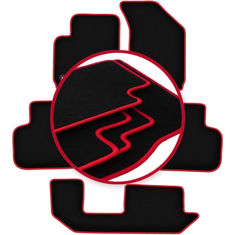 foto del prodotto tappetini auto carlux red per fiat freemont 7 posti 2011 2016 