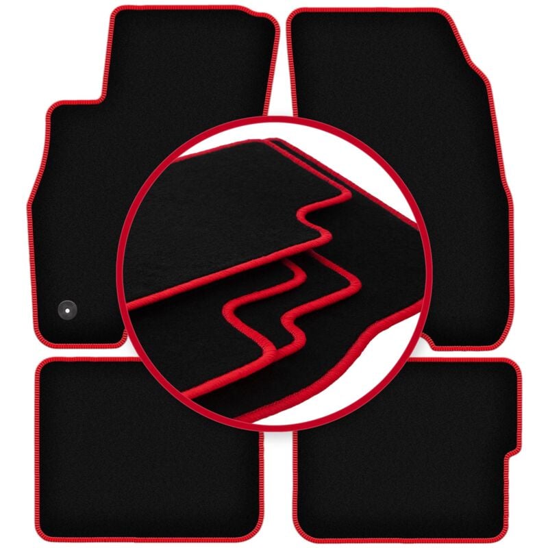 foto del prodotto tappetini auto carlux red per fiat grande punto hatchback 2005 2009 