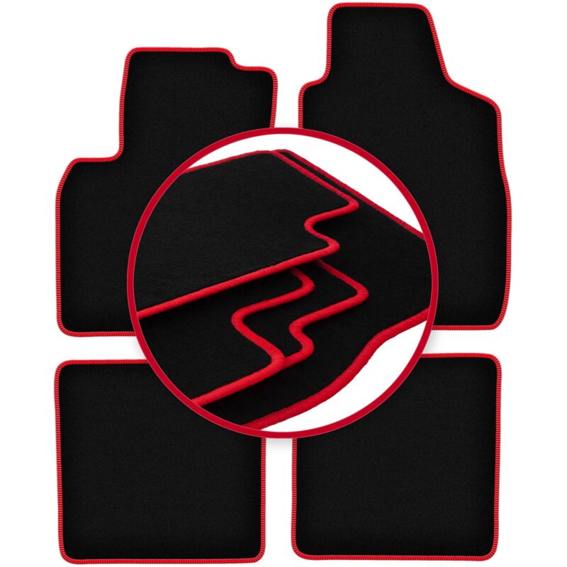 foto del prodotto tappetini auto carlux red per fiat panda ii hatchback 2002 2010 